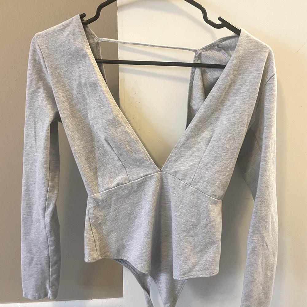 American Apparel gray cotton bodysuit